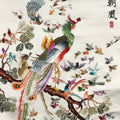 Japanese Hanging Scroll Vtg Hundred Birds Worshipping The Phoenix Kakejiku SC891