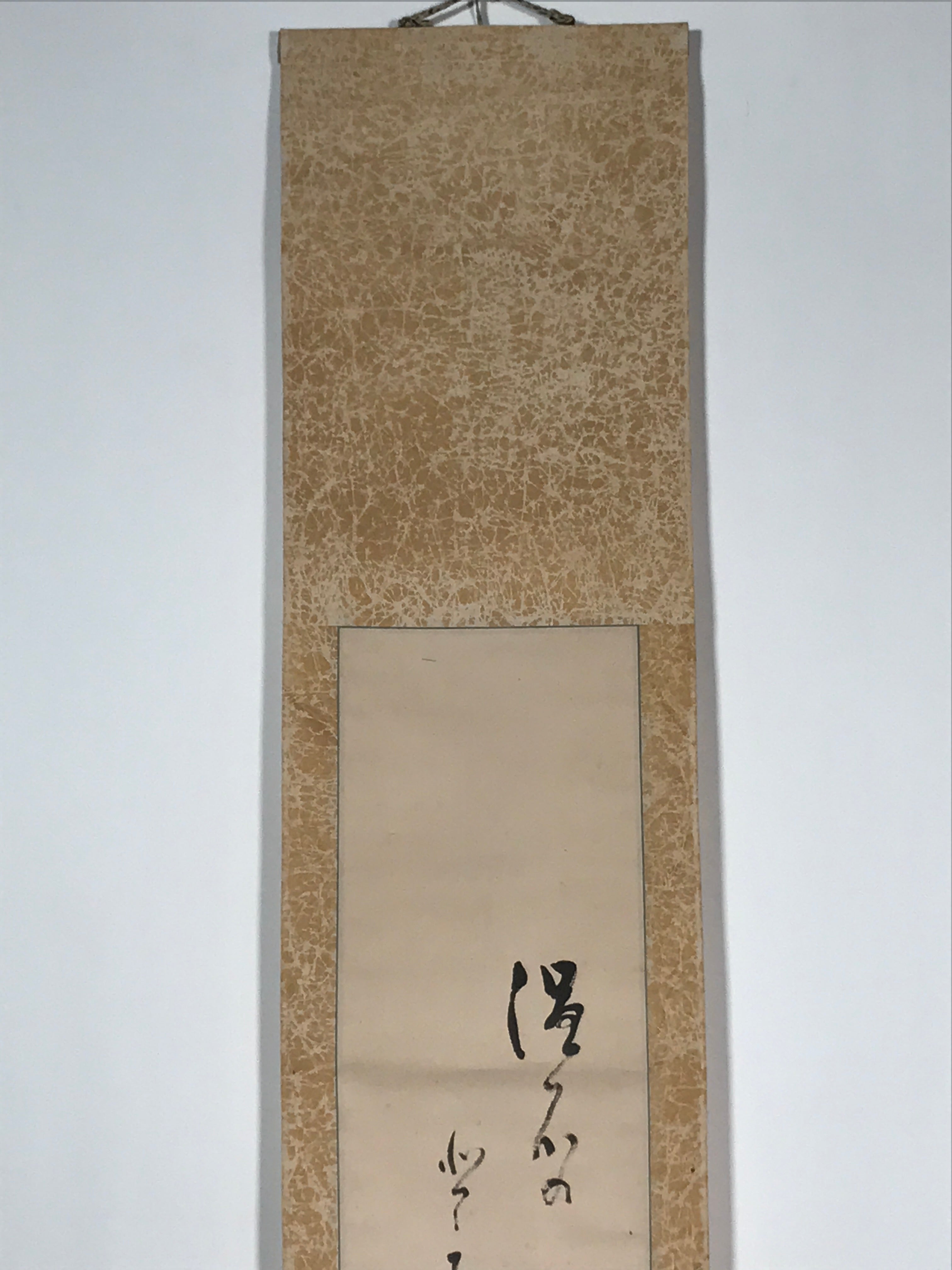 Japanese Hanging Scroll Vtg Hyotan Gourd Calligraphy Poem Kakejiku Chagake SC914