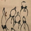 Japanese Hanging Scroll Vtg Hyotan Gourd Calligraphy Poem Kakejiku SC888