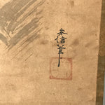 Japanese Hanging Scroll Vtg Kakejiku Abstract Nature Design Plants Black KJ66