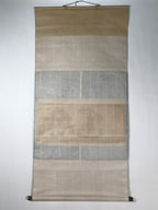 Japanese Hanging Scroll Vtg Kakejiku Buddhist Calligraphy Ink Black Kamon KJ109