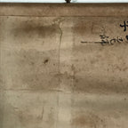 Japanese Hanging Scroll Vtg Kakejiku Calligraphy 2 Characters Kanji Black KJ59