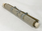 Japanese Hanging Scroll Vtg Kakejiku Calligraphy Akashi Domain Poem Black KJ86