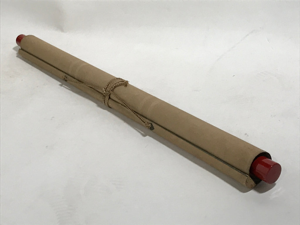 Japanese Hanging Scroll Vtg Kakejiku Calligraphy Kotobuki Fan Shape Color KJ140
