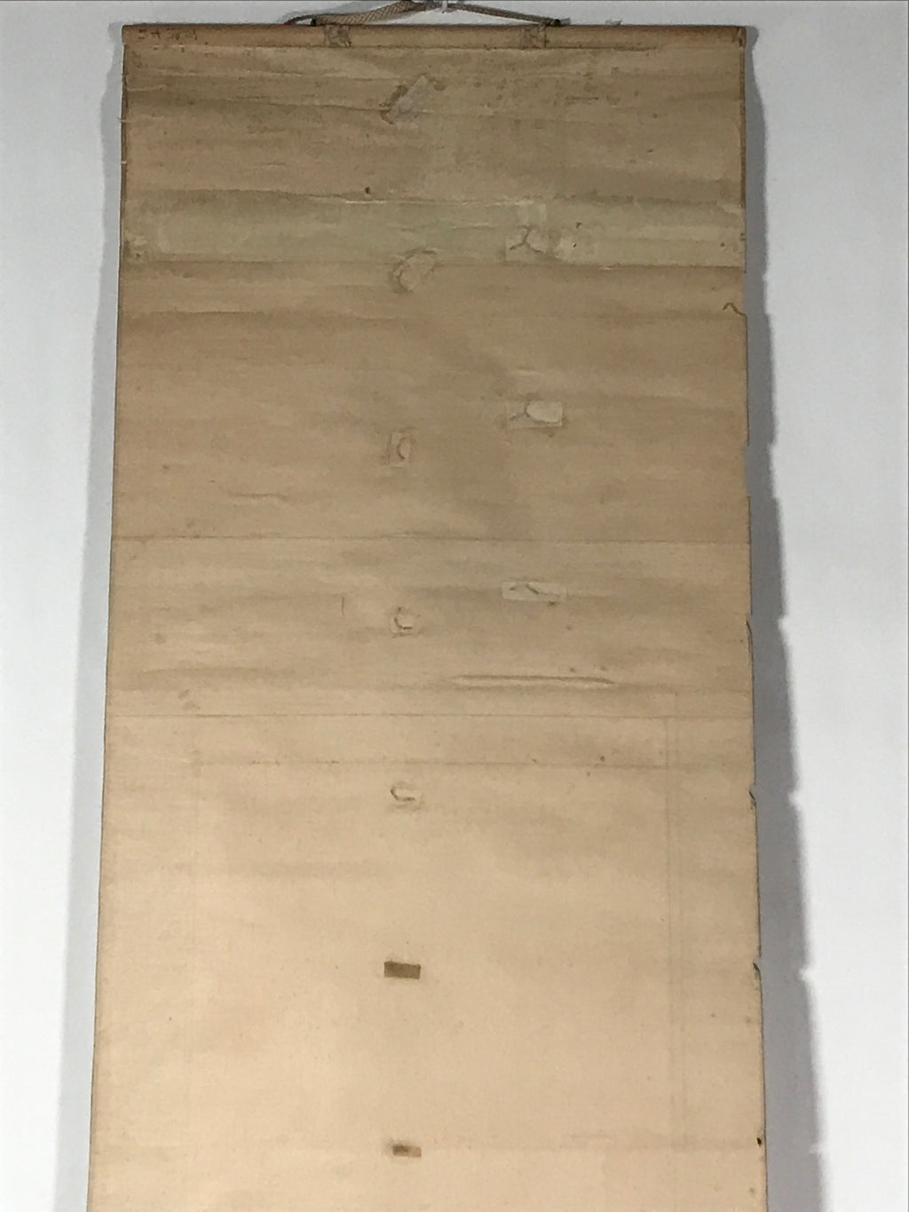 Japanese Hanging Scroll Vtg Kakejiku Cliff Pine Tree Landscape Ink Color KJ73