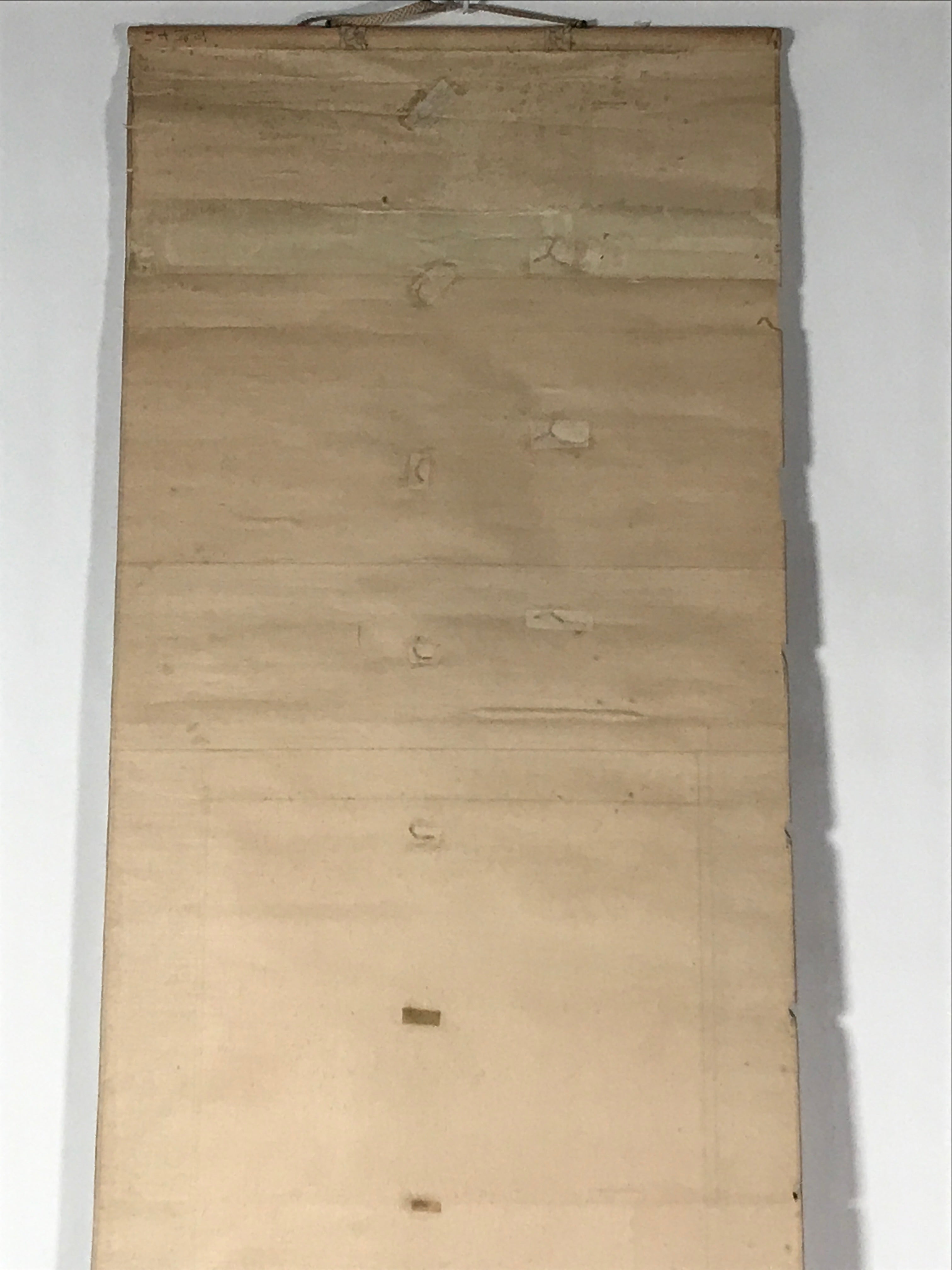 Japanese Hanging Scroll Vtg Kakejiku Cliff Pine Tree Landscape Ink Color KJ73