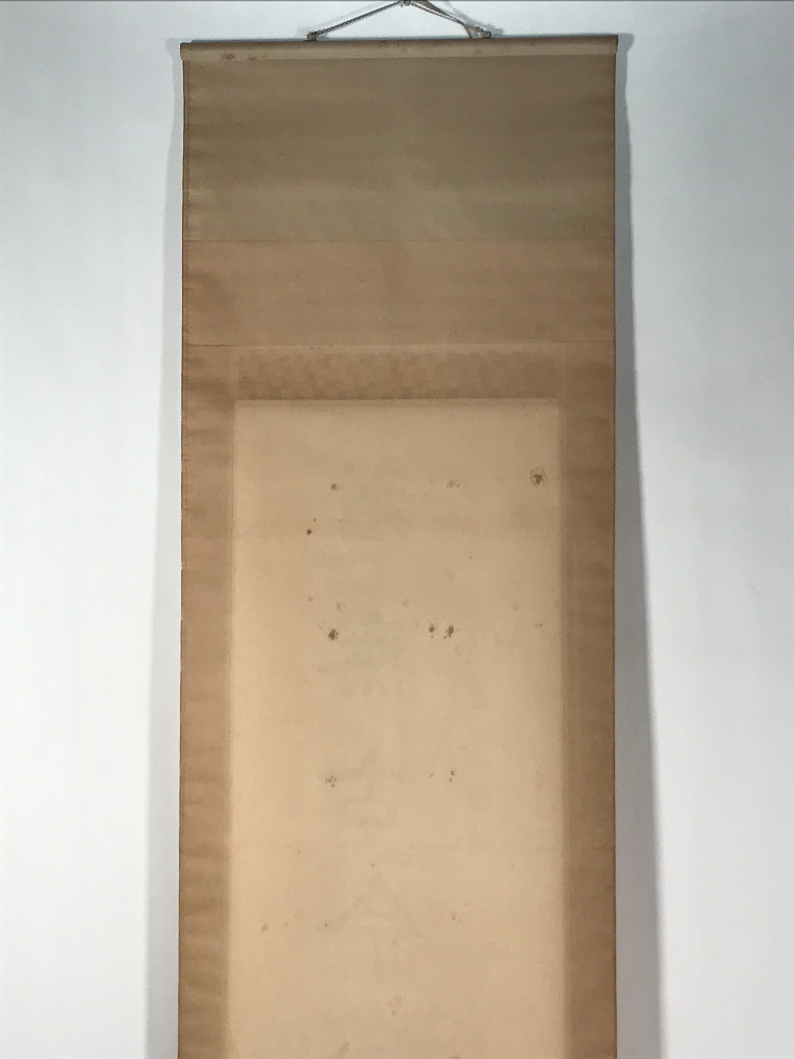 Japanese Hanging Scroll Vtg Kakejiku Daruma Bodhidharma Calligraphy Black KJ119
