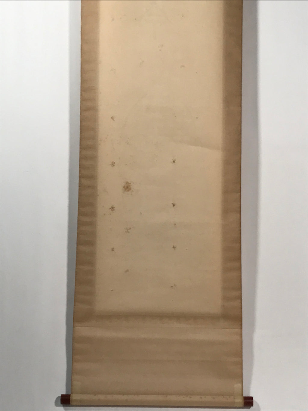 Japanese Hanging Scroll Vtg Kakejiku Daruma Bodhidharma Calligraphy Black KJ119