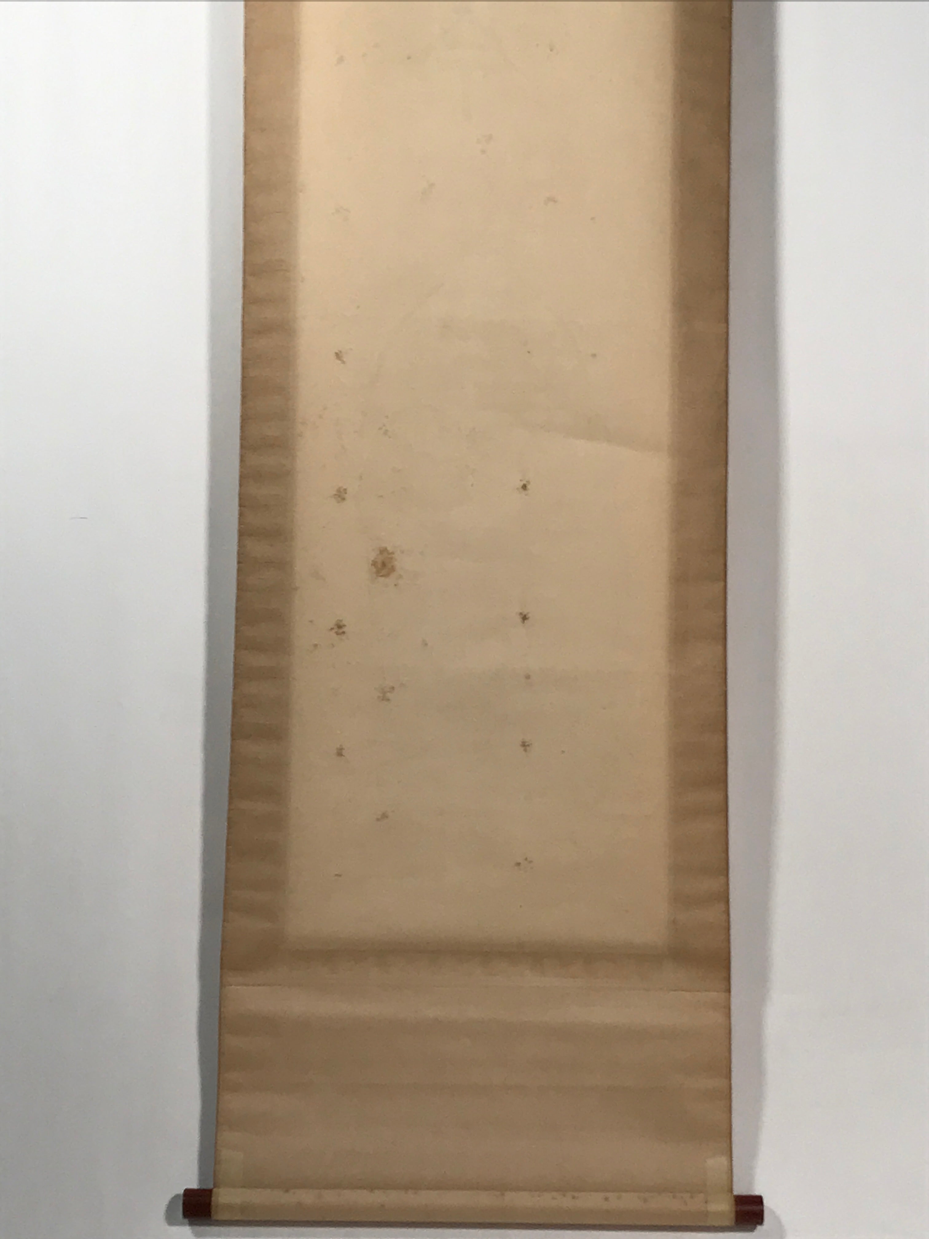 Japanese Hanging Scroll Vtg Kakejiku Daruma Bodhidharma Calligraphy Black KJ119