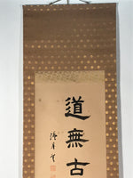 Japanese Hanging Scroll Vtg Kakejiku Daruma Bodhidharma Calligraphy Black KJ119