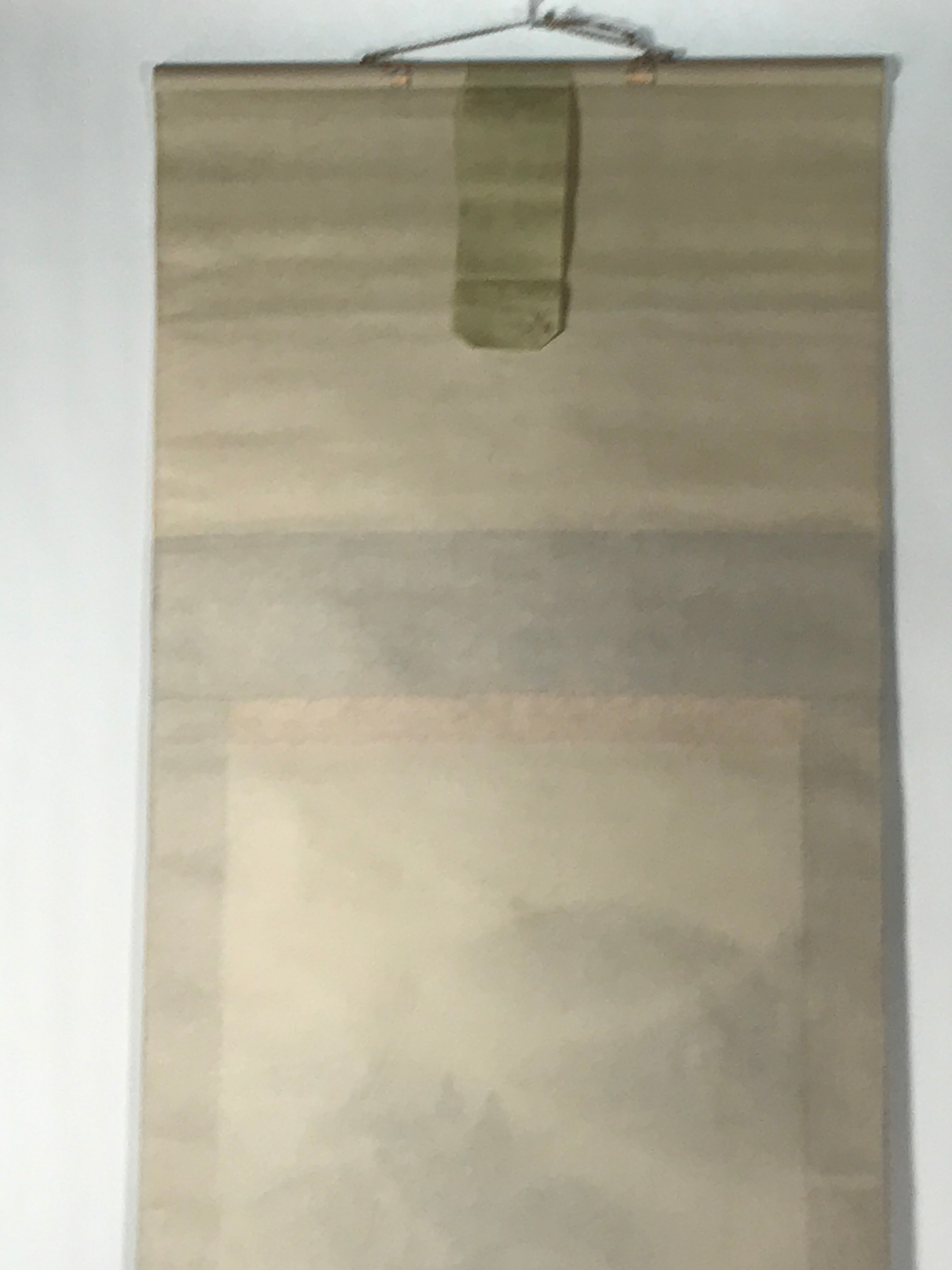 Japanese Hanging Scroll Vtg Kakejiku Fog Mountain River Landscape Ink KJ105