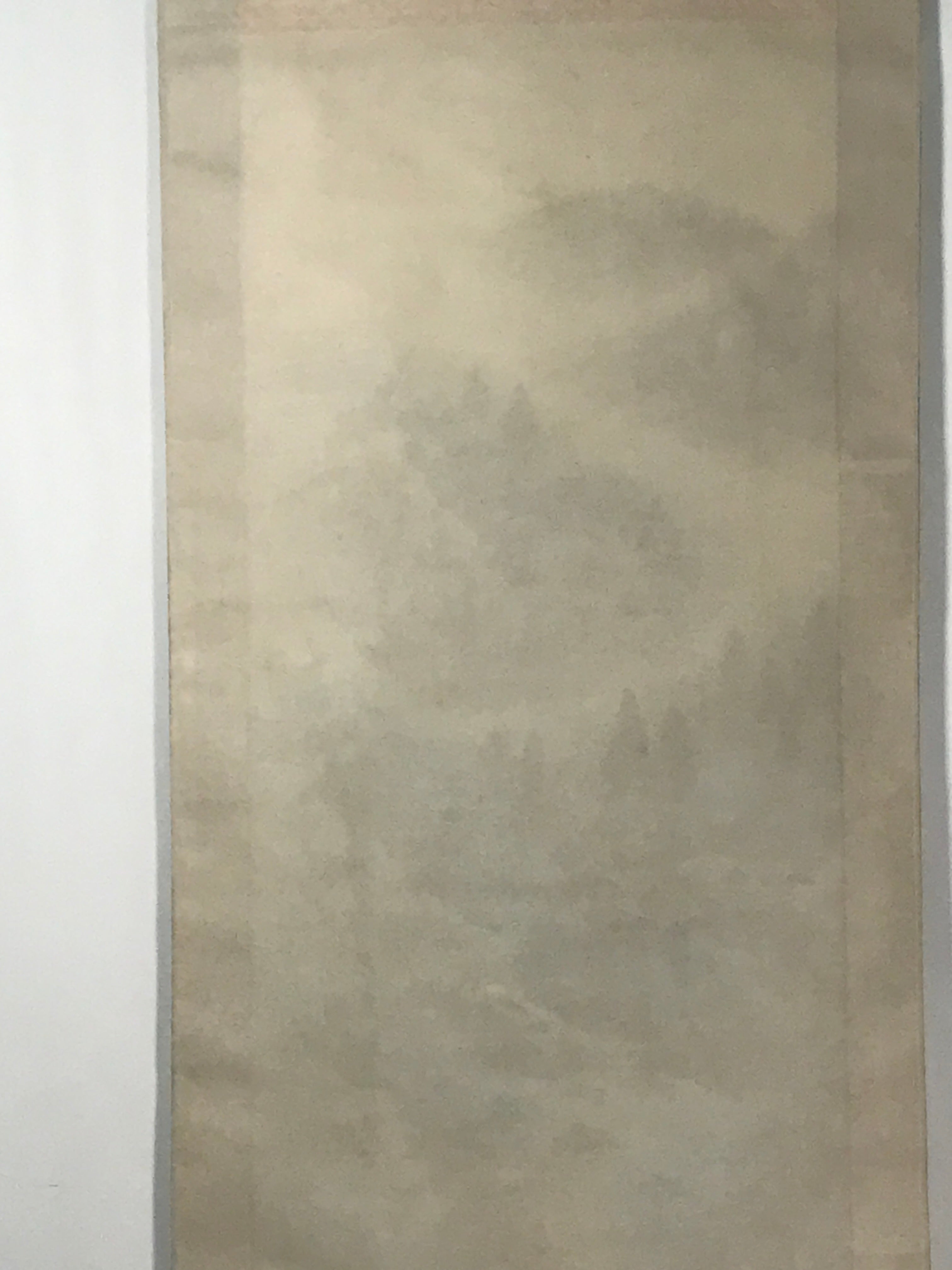 Japanese Hanging Scroll Vtg Kakejiku Fog Mountain River Landscape Ink KJ105