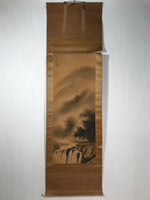 Japanese Hanging Scroll Vtg Kakejiku Fog Mountain Waterfall Landscape Ink KJ99