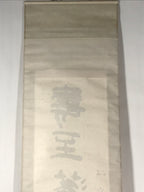 Japanese Hanging Scroll Vtg Kakejiku Idiom Calligraphy Kanji Ink Black KJ76