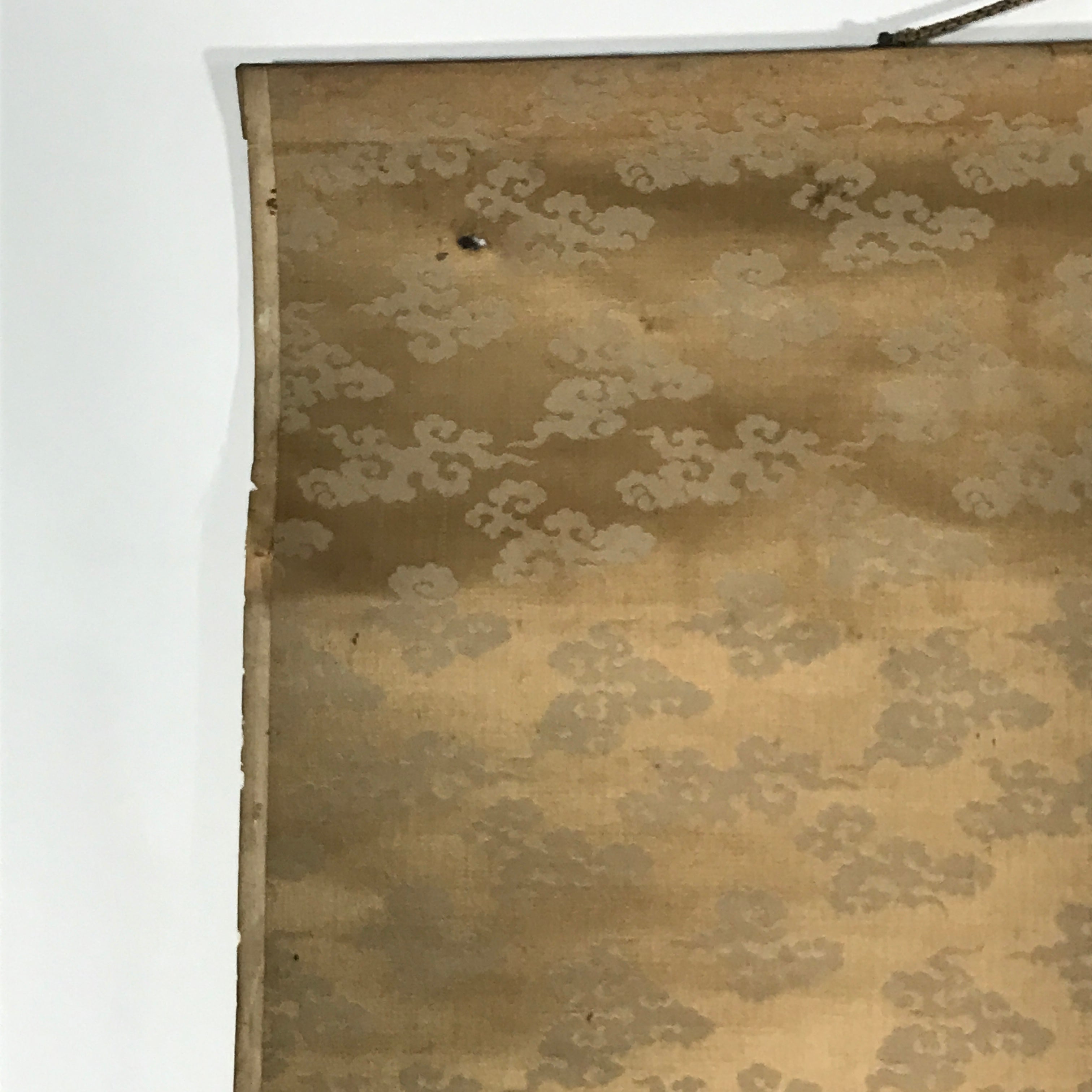 Japanese Hanging Scroll Vtg Kakejiku Kacho Bird Flowers Pink Green Yellow KJ43