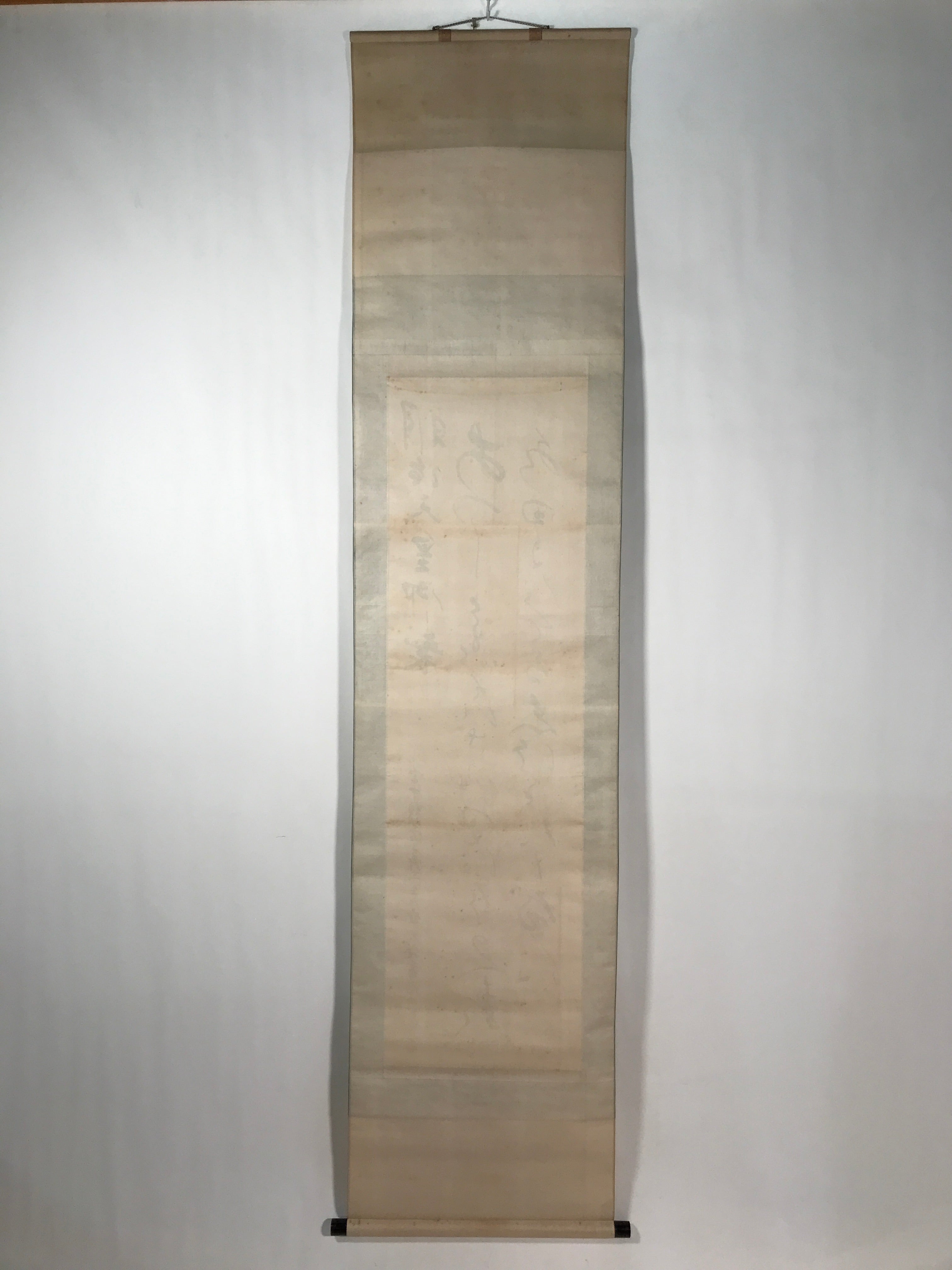Japanese Hanging Scroll Vtg Kakejiku Meiji Tenno Gyosei Calligraphy Poetry KJ110
