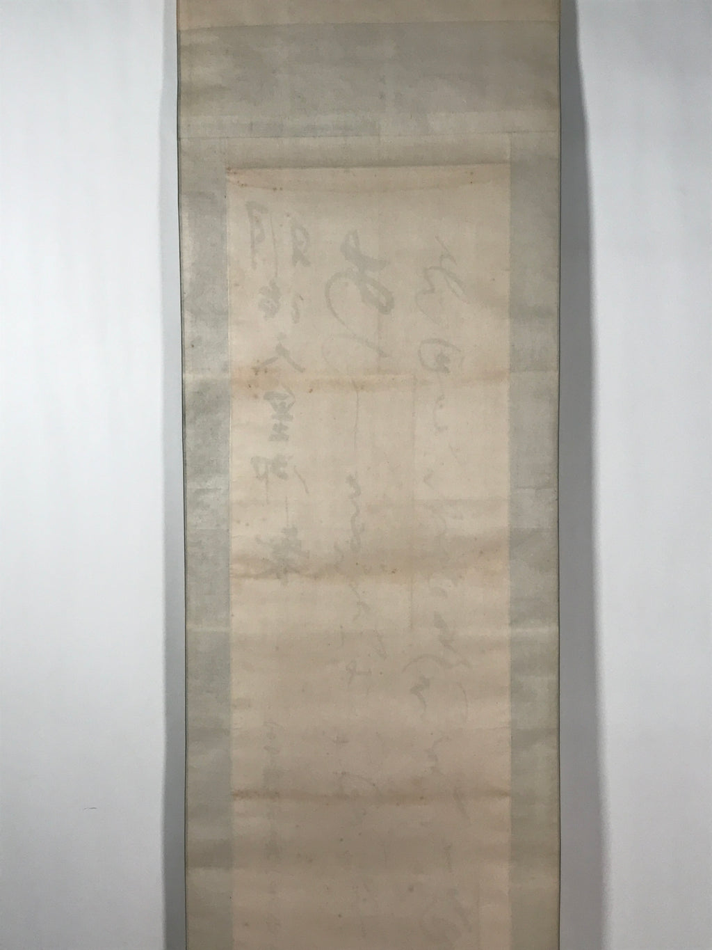 Japanese Hanging Scroll Vtg Kakejiku Meiji Tenno Gyosei Calligraphy Poetry KJ110