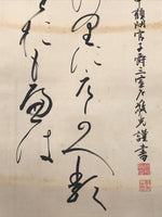 Japanese Hanging Scroll Vtg Kakejiku Meiji Tenno Gyosei Calligraphy Poetry KJ110