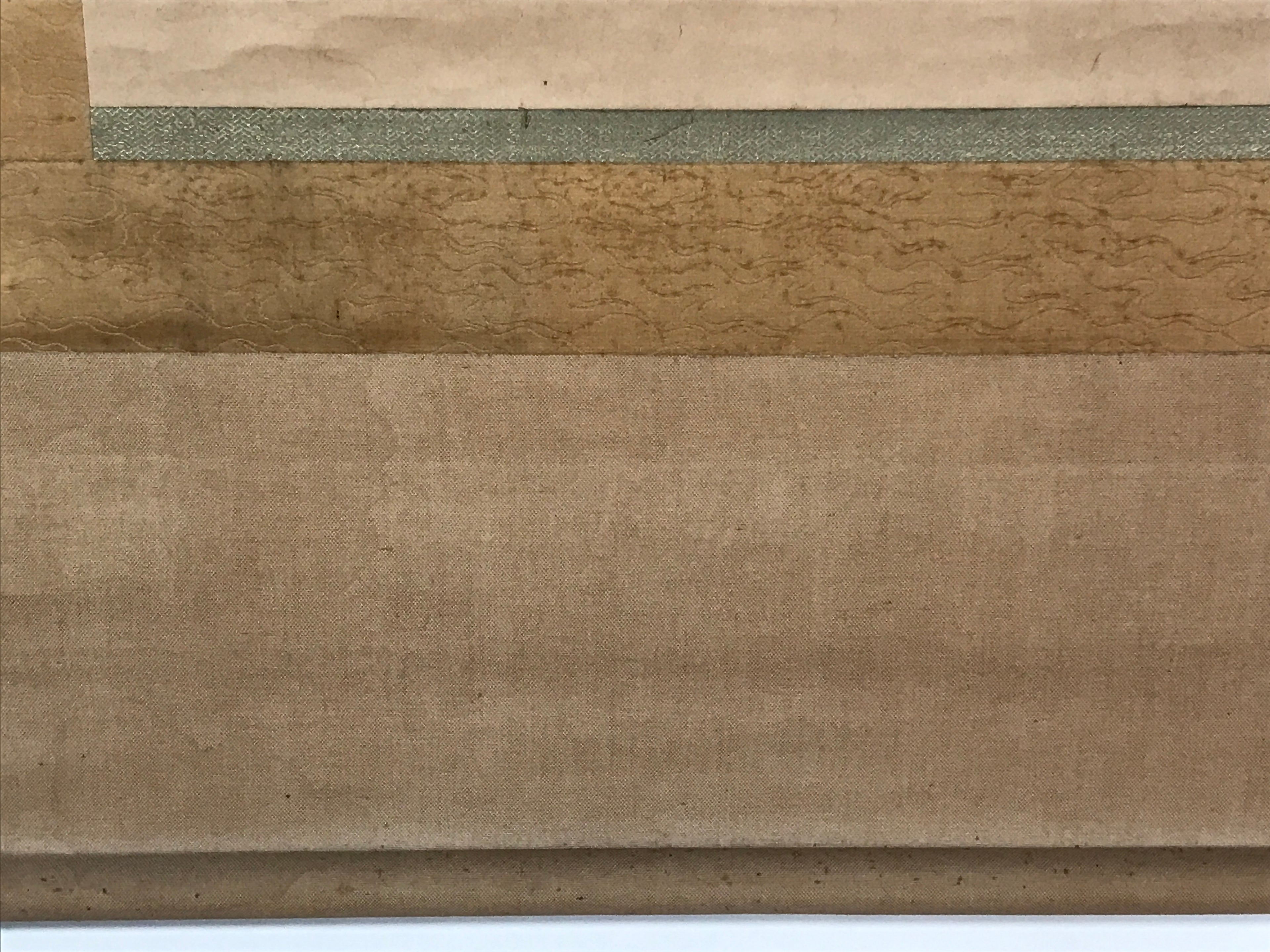 Japanese Hanging Scroll Vtg Kakejiku Mount Fuji Folding Fan Landscape Color KJ77