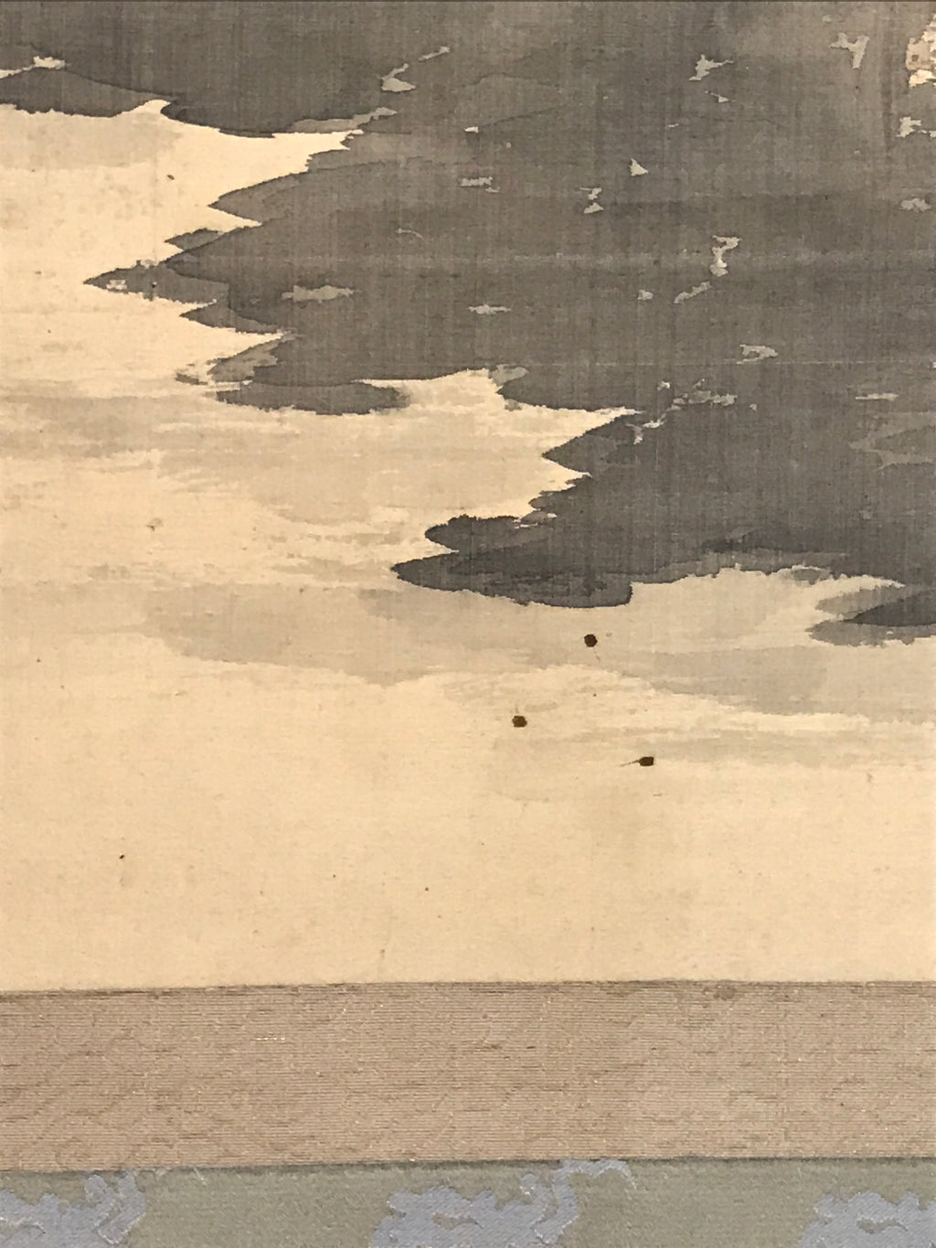 Japanese Hanging Scroll Vtg Kakejiku Mountain River Sansui Landscape Ink KJ87