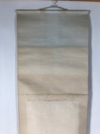 Japanese Hanging Scroll Vtg Kakejiku Red Bamboo Black Kanji Calligraphy KJ68