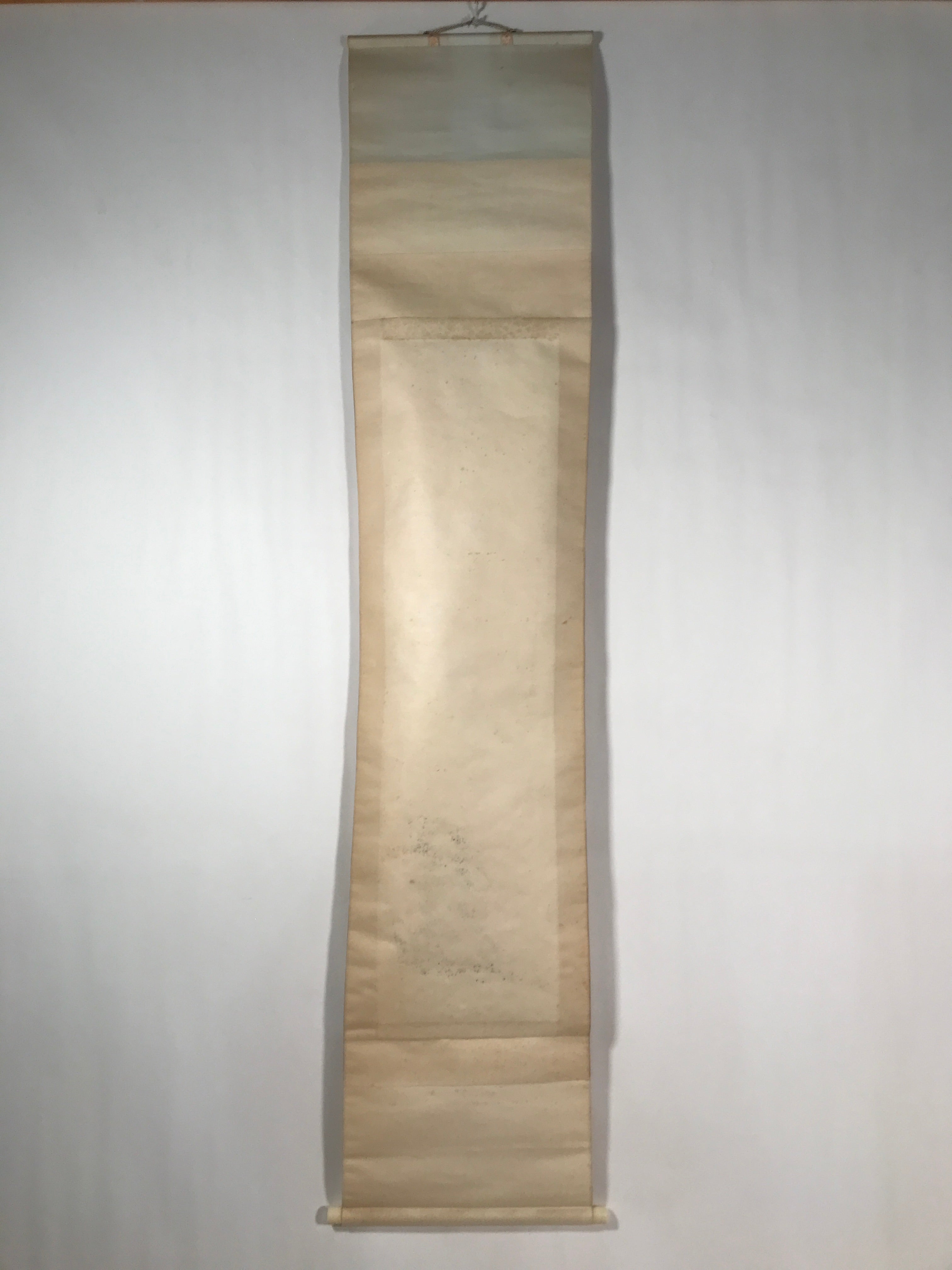 Japanese Hanging Scroll Vtg Kakejiku Red Bamboo Black Kanji Calligraphy KJ68