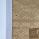 Japanese Hanging Scroll Vtg Kakejiku Red Rising Sun Calligraphy Poem Black KJ48