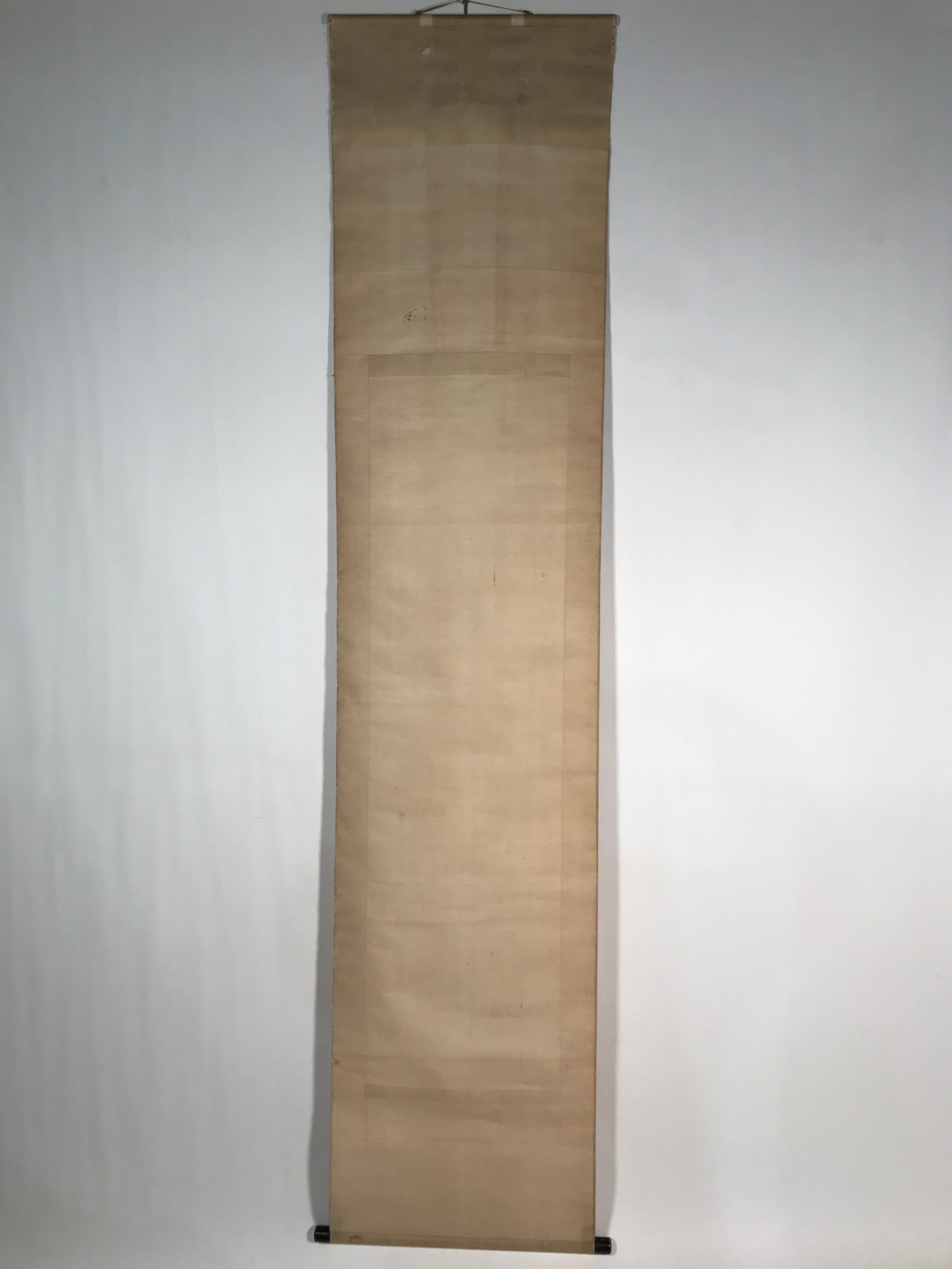 Japanese Hanging Scroll Vtg Kakejiku Red Rising Sun Calligraphy Poem Black KJ48