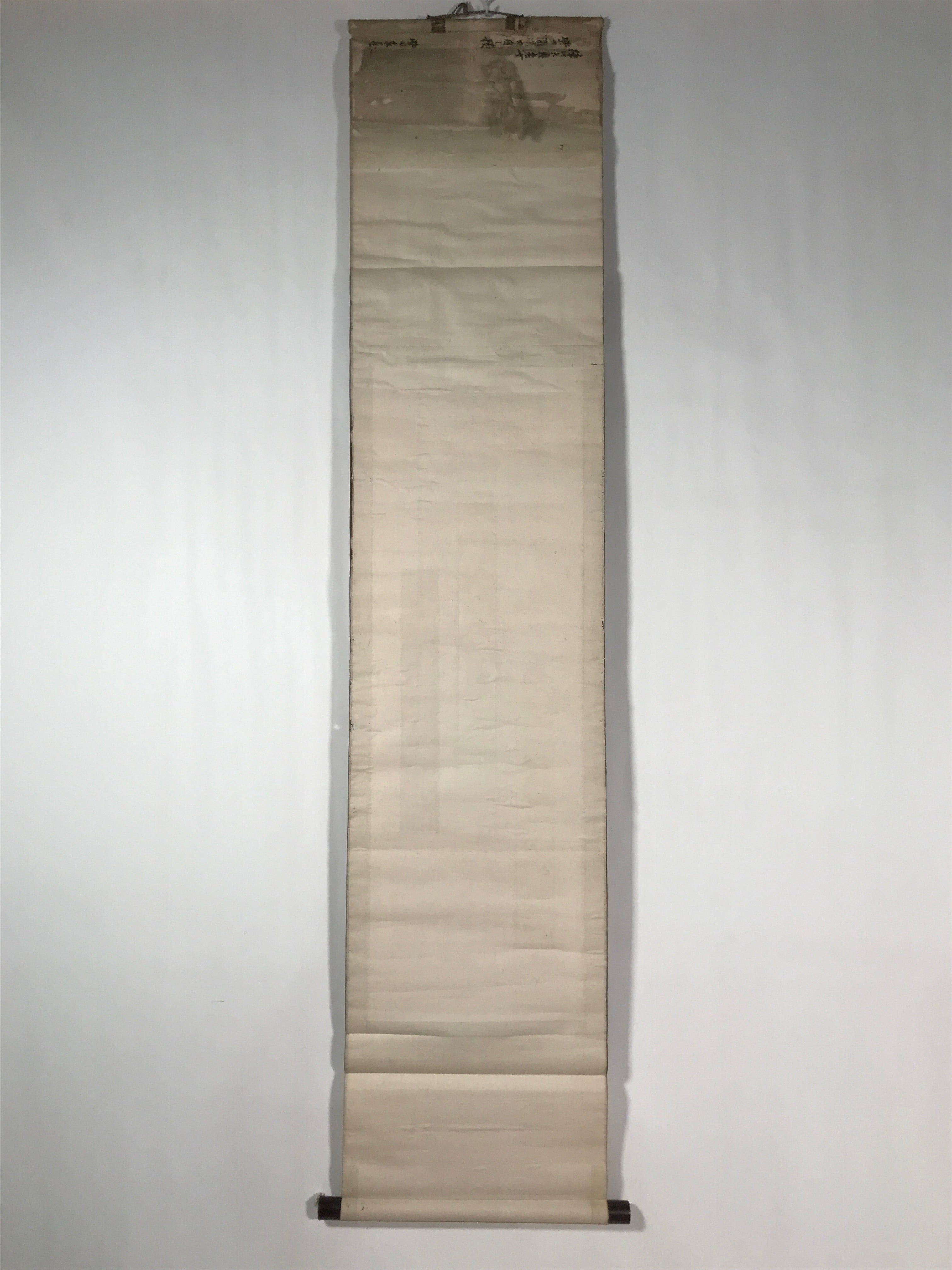 Japanese Hanging Scroll Vtg Kakejiku Sosho Loose Calligraphy Poem Black KJ72