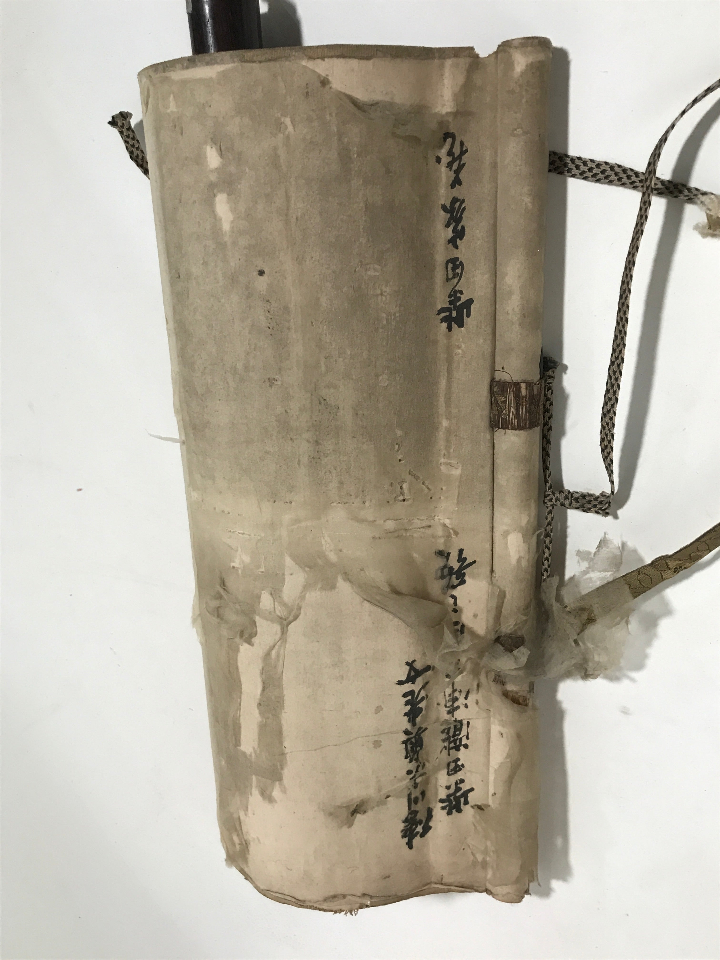 Japanese Hanging Scroll Vtg Kakejiku Sosho Loose Calligraphy Poem Black KJ72