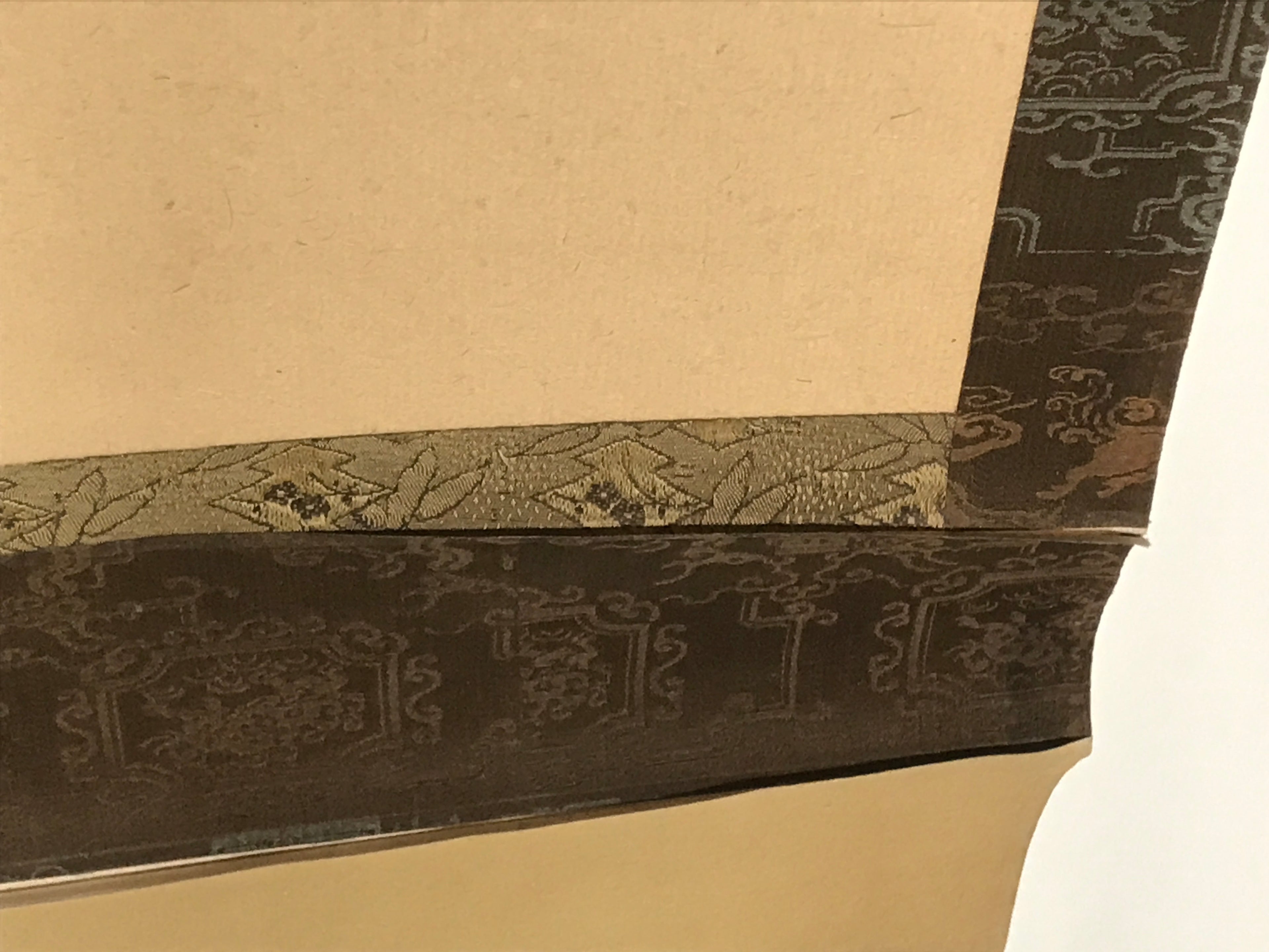 Japanese Hanging Scroll Vtg Kakejiku Sosho Loose Calligraphy Poem Black KJ72