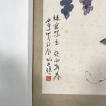 Japanese Hanging Scroll Vtg Kakejiku Vine Grapes Budo Plants Green Purple KJ41