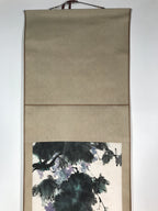 Japanese Hanging Scroll Vtg Kakejiku Vine Grapes Budo Plants Green Purple KJ41