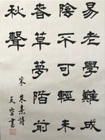 Japanese Hanging Scroll Vtg Kakejiku Zhu Xi Kanshi Calligraphy Poem Black KJ96