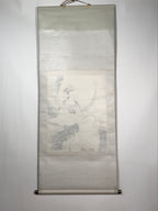 Japanese Hanging Scroll Vtg Kannon Seated On Rock Buddhist Kakejiku SC839
