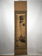Japanese Hanging Scroll Vtg Looking At The Sky Color Mountain Kakejiku SC821