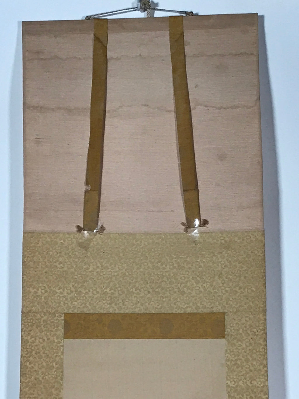 Japanese Hanging Scroll Vtg Moutains Lake Boat Color Sansui Kakejiku SC858