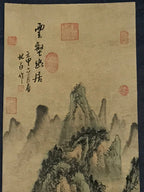Japanese Hanging Scroll Vtg Moutains River Monochrome Sansui Kakejiku SC857