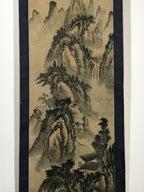 Japanese Hanging Scroll Vtg Moutains River Monochrome Sansui Kakejiku SC857
