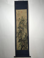 Japanese Hanging Scroll Vtg Moutains River Monochrome Sansui Kakejiku SC857
