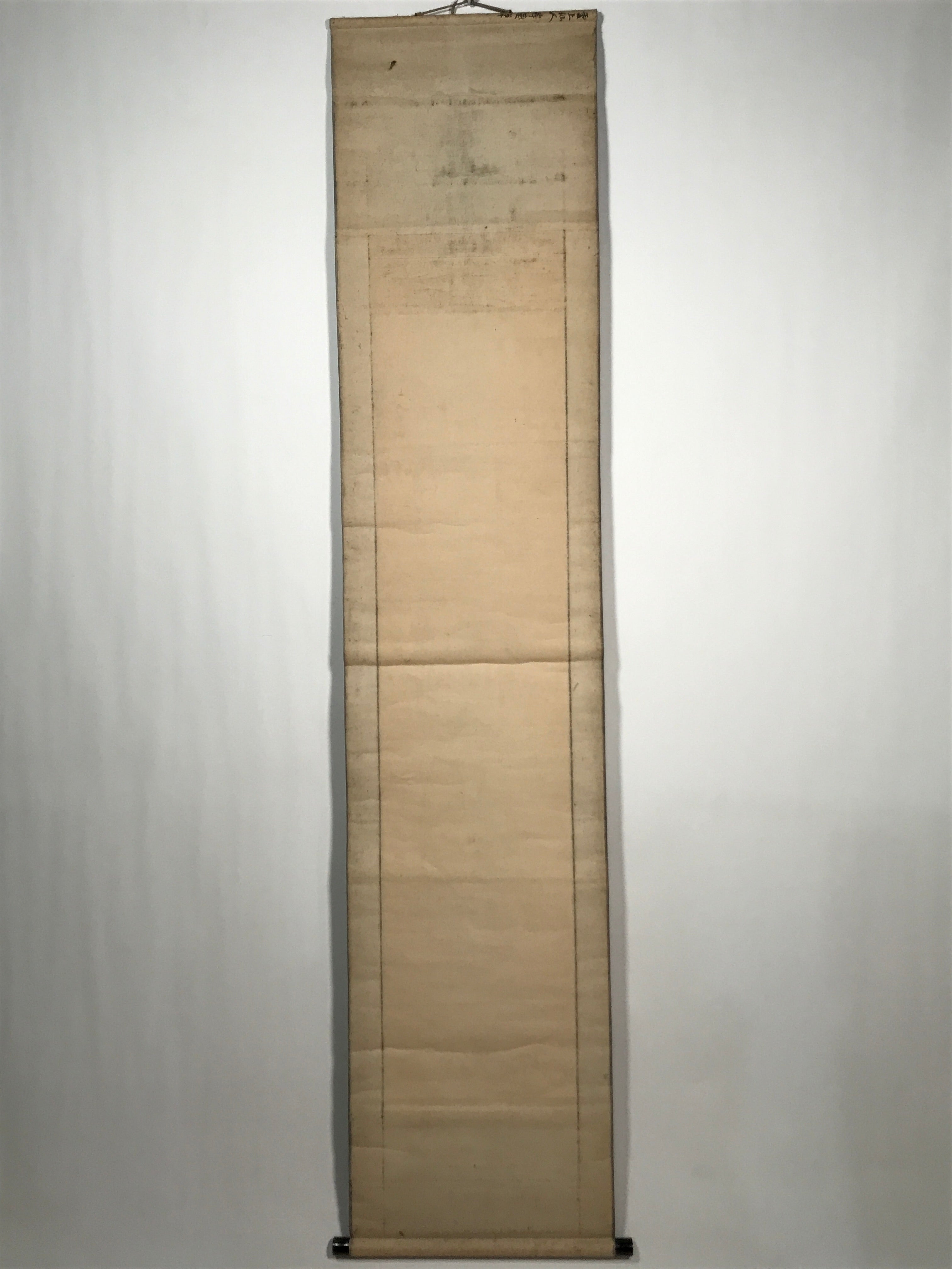 Japanese Hanging Scroll Vtg Old Man Standing Cloud Lady Kakejiku Chagake SC903