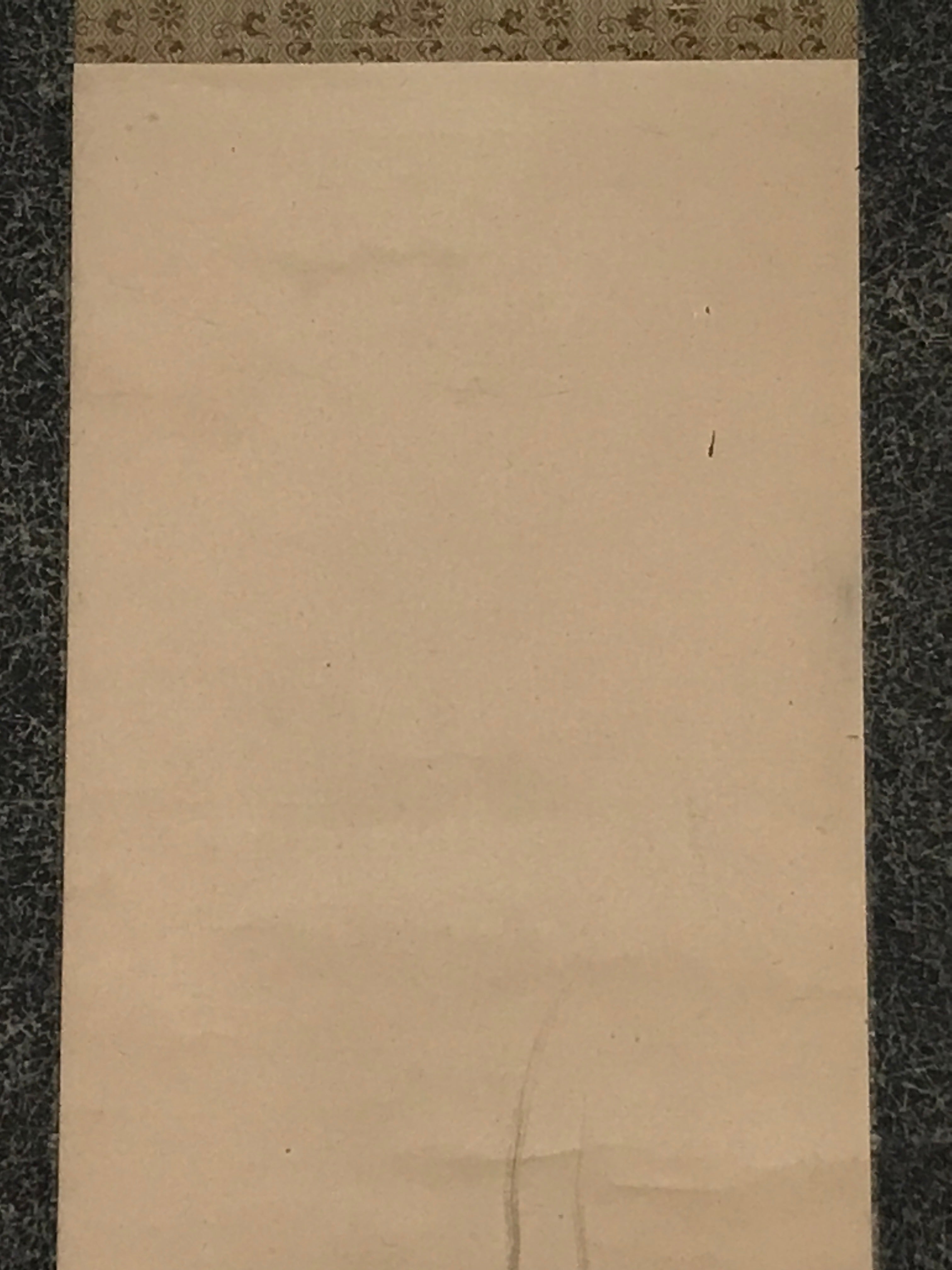 Japanese Hanging Scroll Vtg Old Man Standing Cloud Lady Kakejiku Chagake SC903