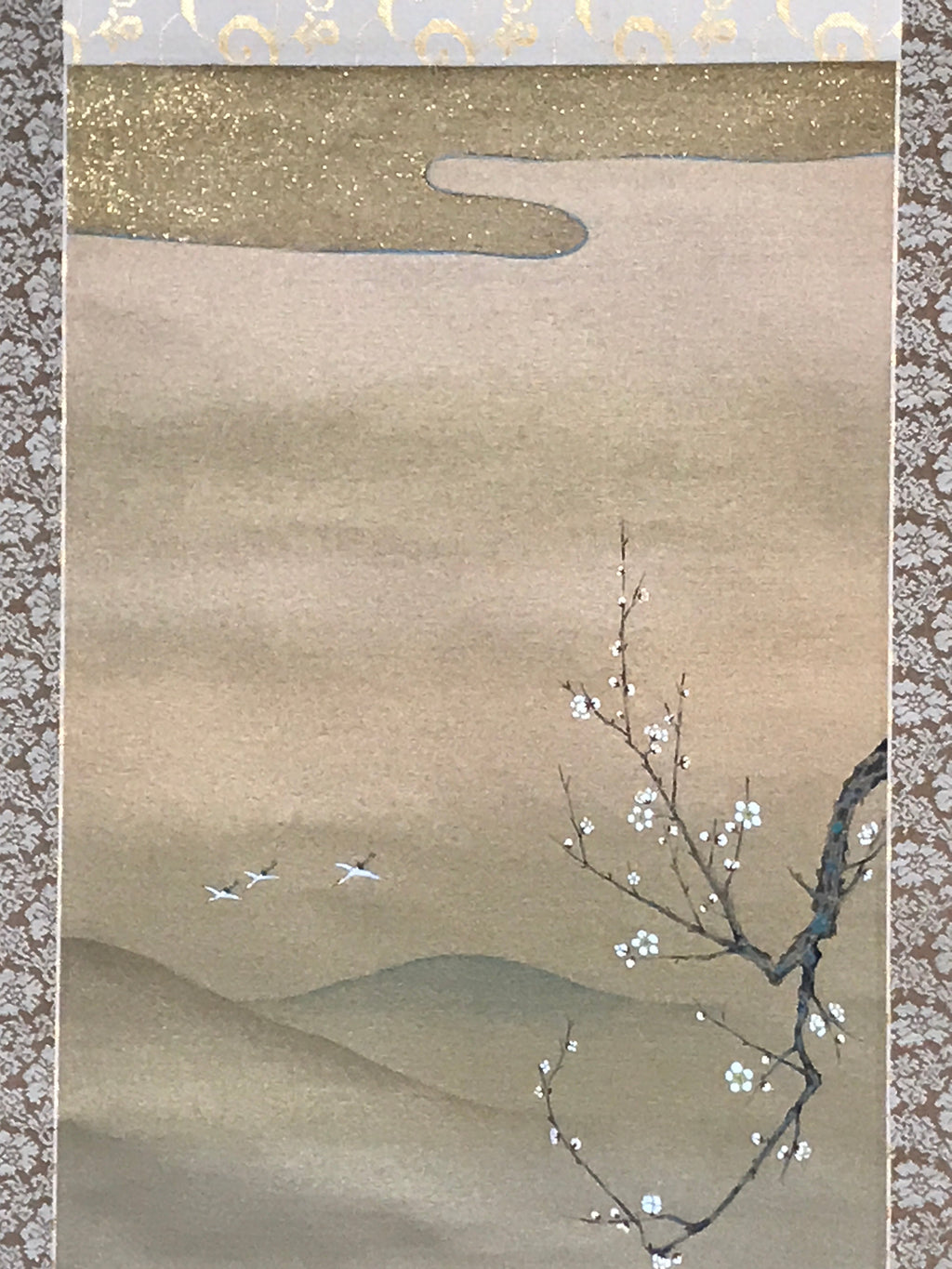 Japanese Hanging Scroll Vtg Old Woman Broom Takasago Kakejiku SC942