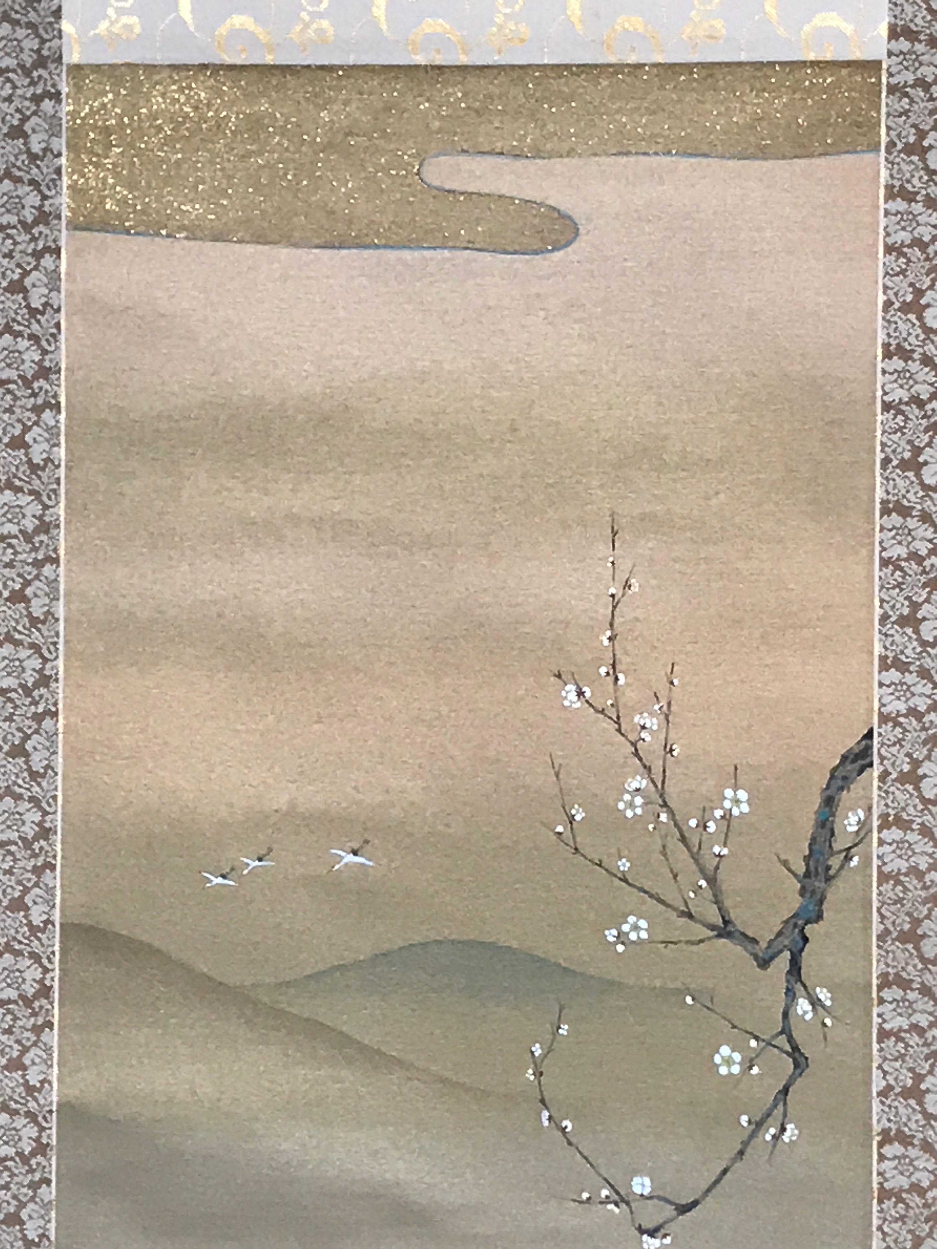 Japanese Hanging Scroll Vtg Old Woman Broom Takasago Kakejiku SC942