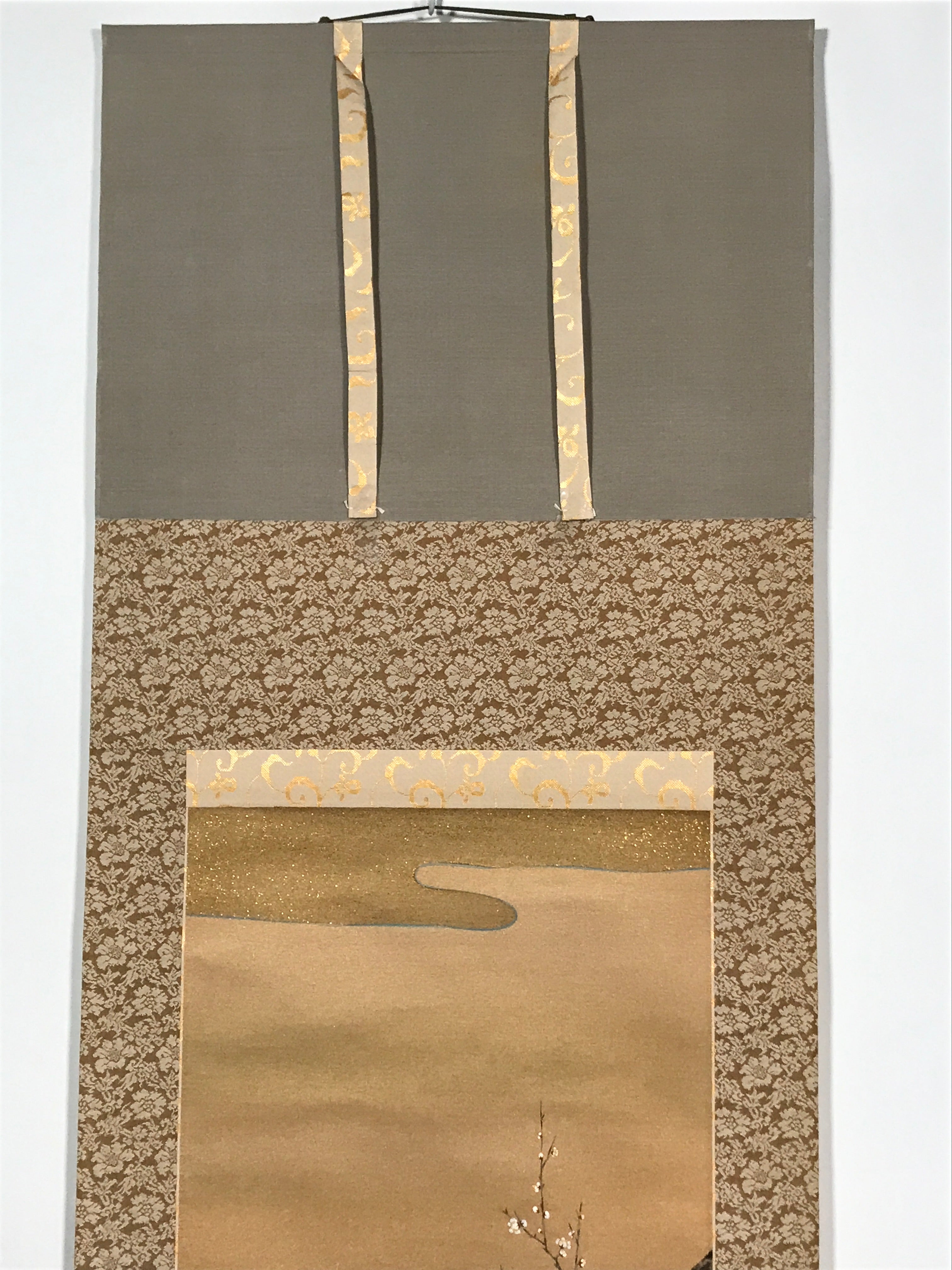 Japanese Hanging Scroll Vtg Old Woman Broom Takasago Kakejiku SC942