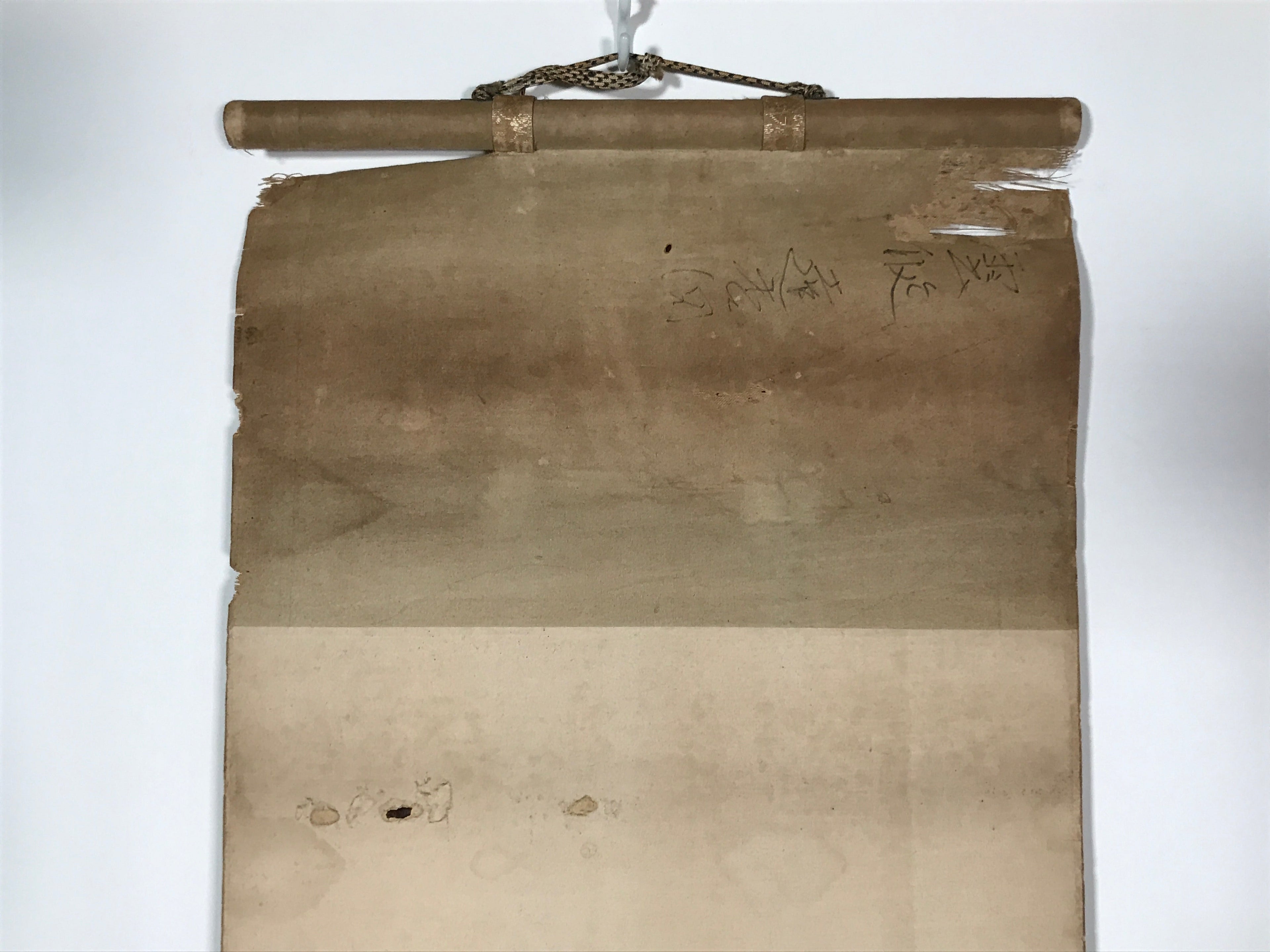 Japanese Hanging Scroll Vtg Poem Monk Monochrome Buddhist Kakejiku SC900