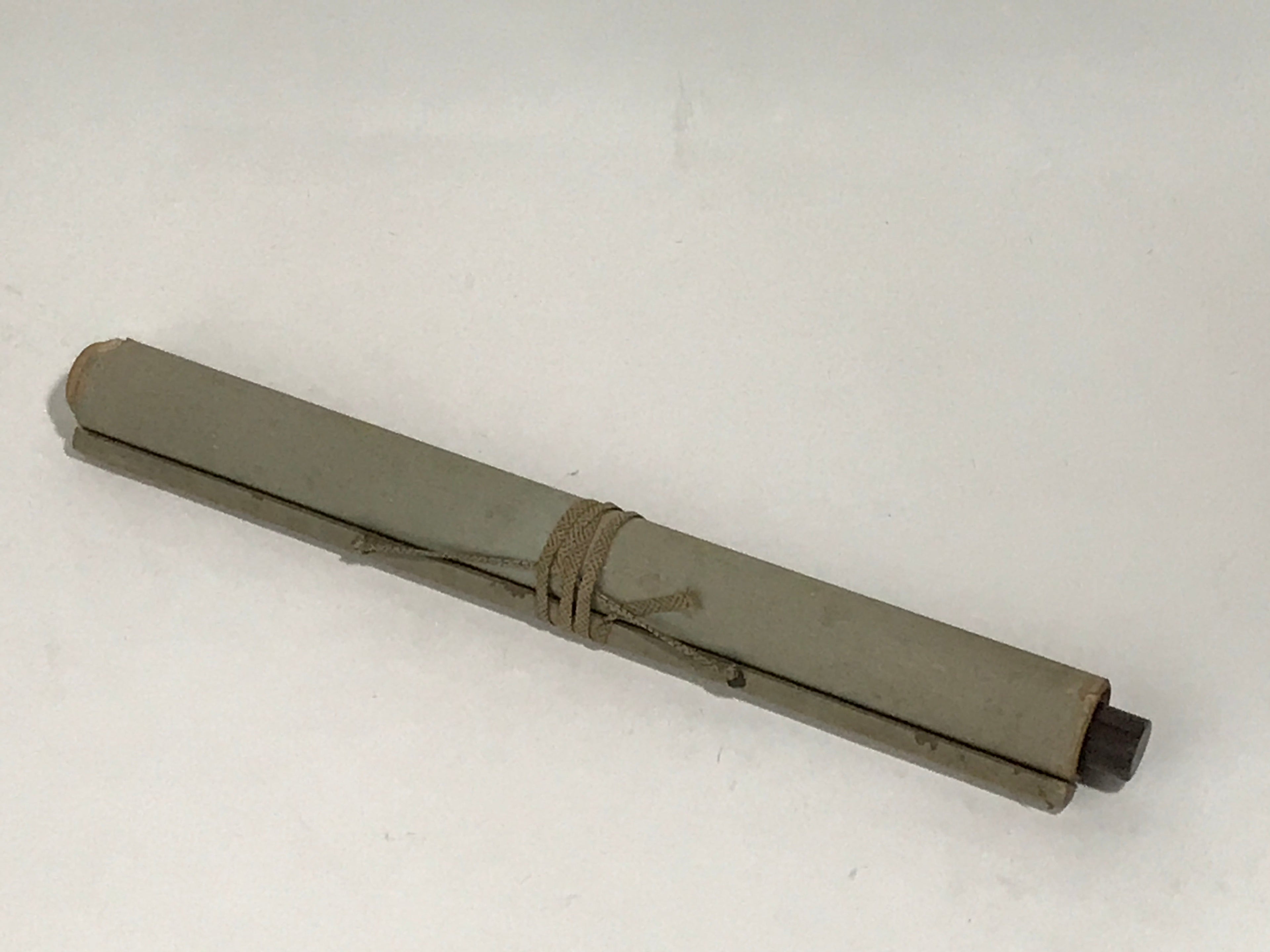 Japanese Hanging Scroll Vtg Raccoon Dog Herbs Black Kakejiku Chagake SC923