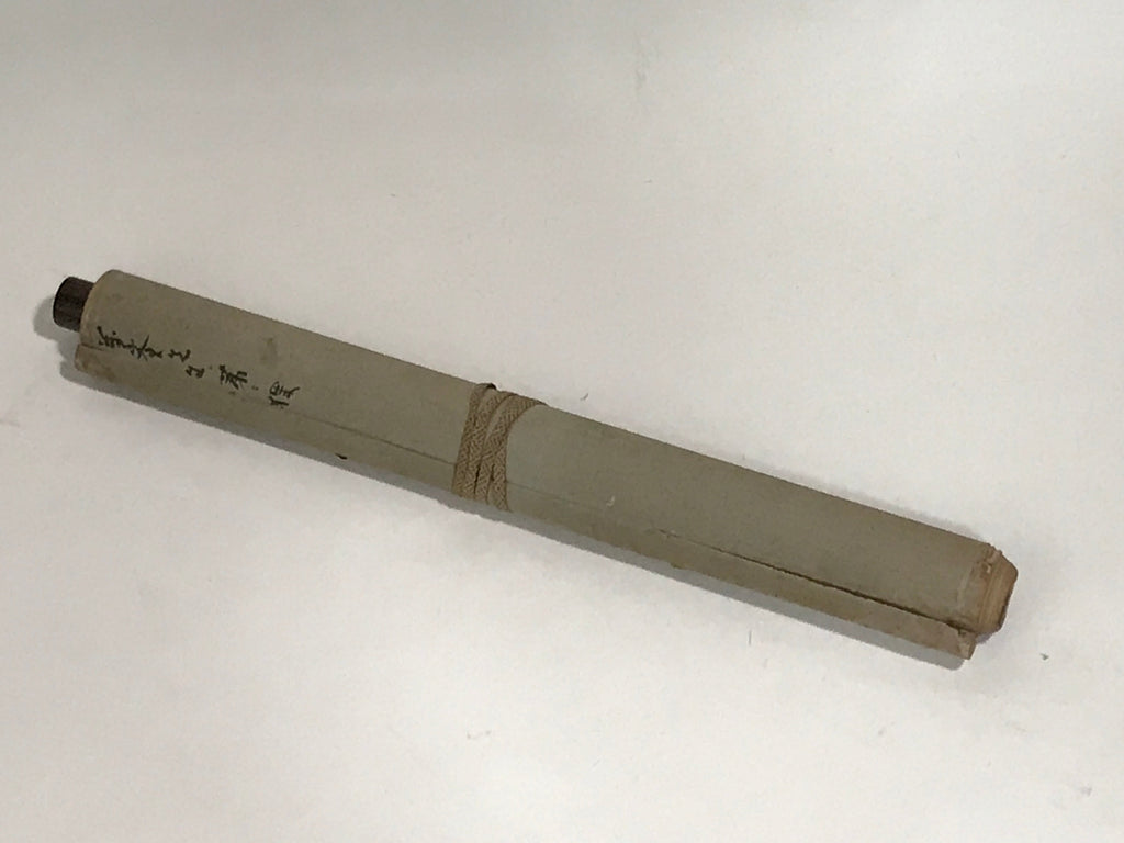 Japanese Hanging Scroll Vtg Raccoon Dog Herbs Black Kakejiku Chagake SC923