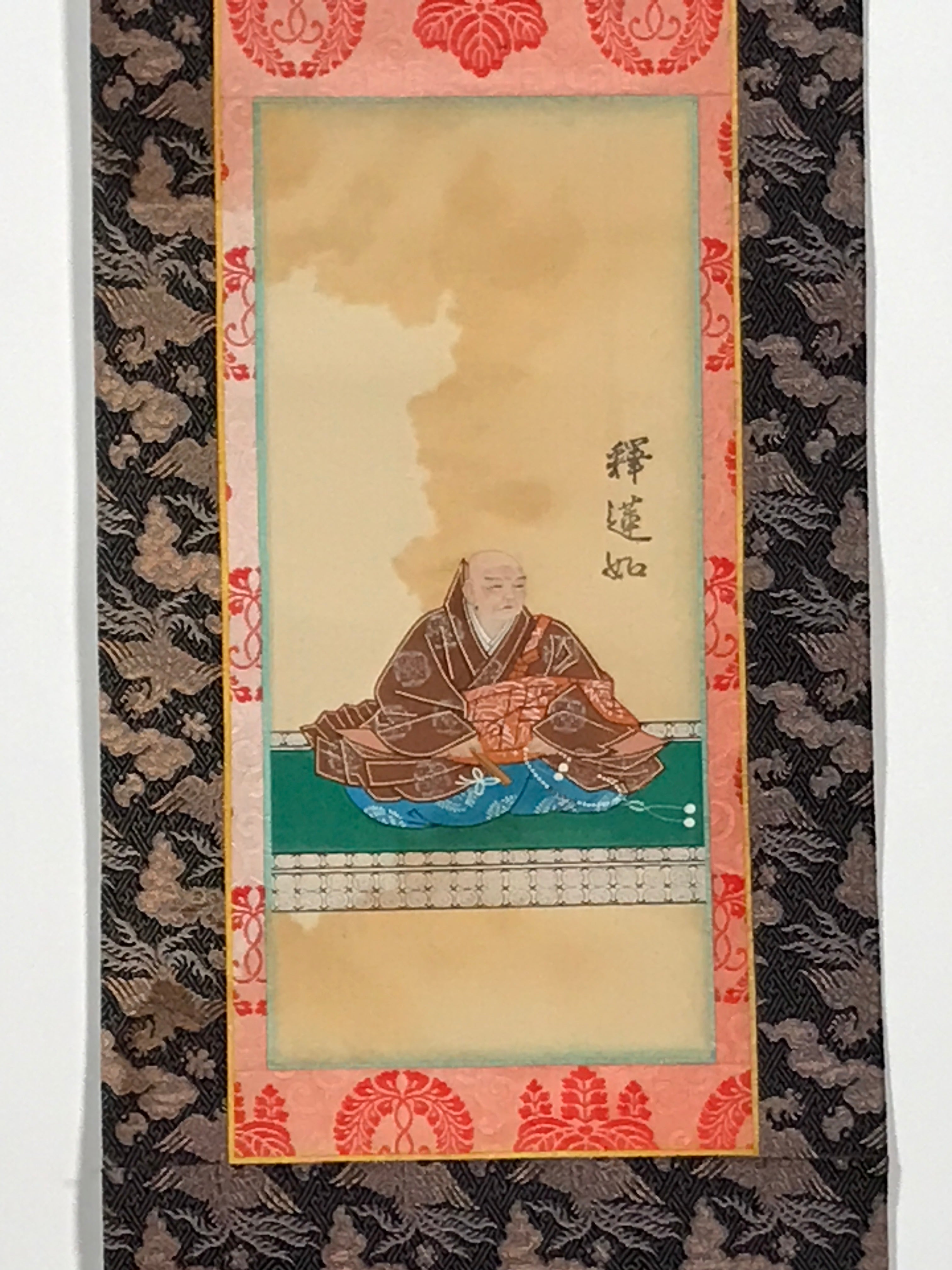 Japanese Hanging Scroll Vtg Rennyo Jodo Shinshu Buddhist Kakejiku SC898