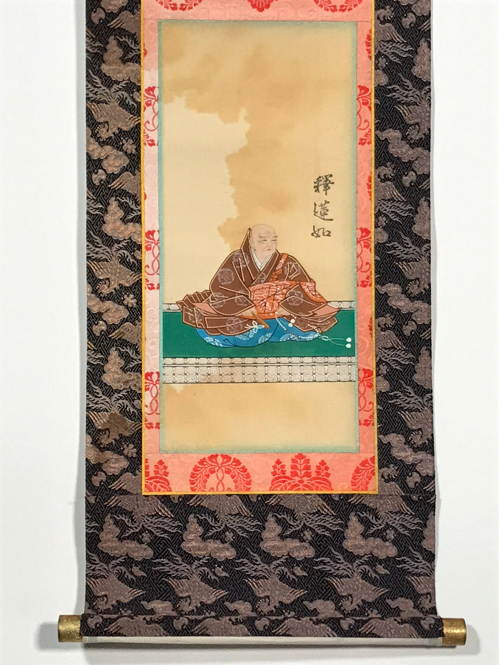 Japanese Hanging Scroll Vtg Rennyo Jodo Shinshu Buddhist Kakejiku SC898